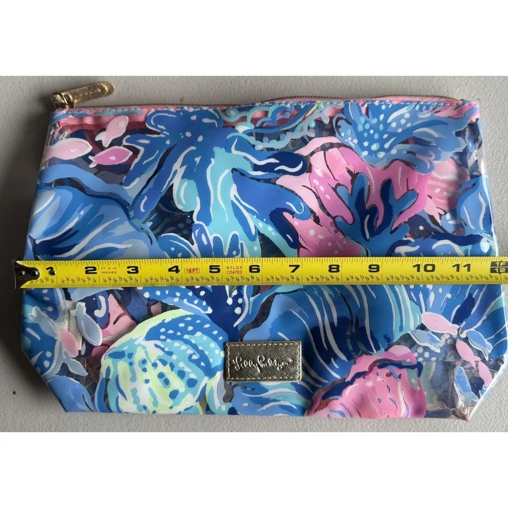 Lilly Pulitzer‎ GWP Cosmetic Makeup Pouch Saltwater Shell Seek Tropical